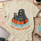 Pool Party, Pager On Shirt — Natural storefront mockup