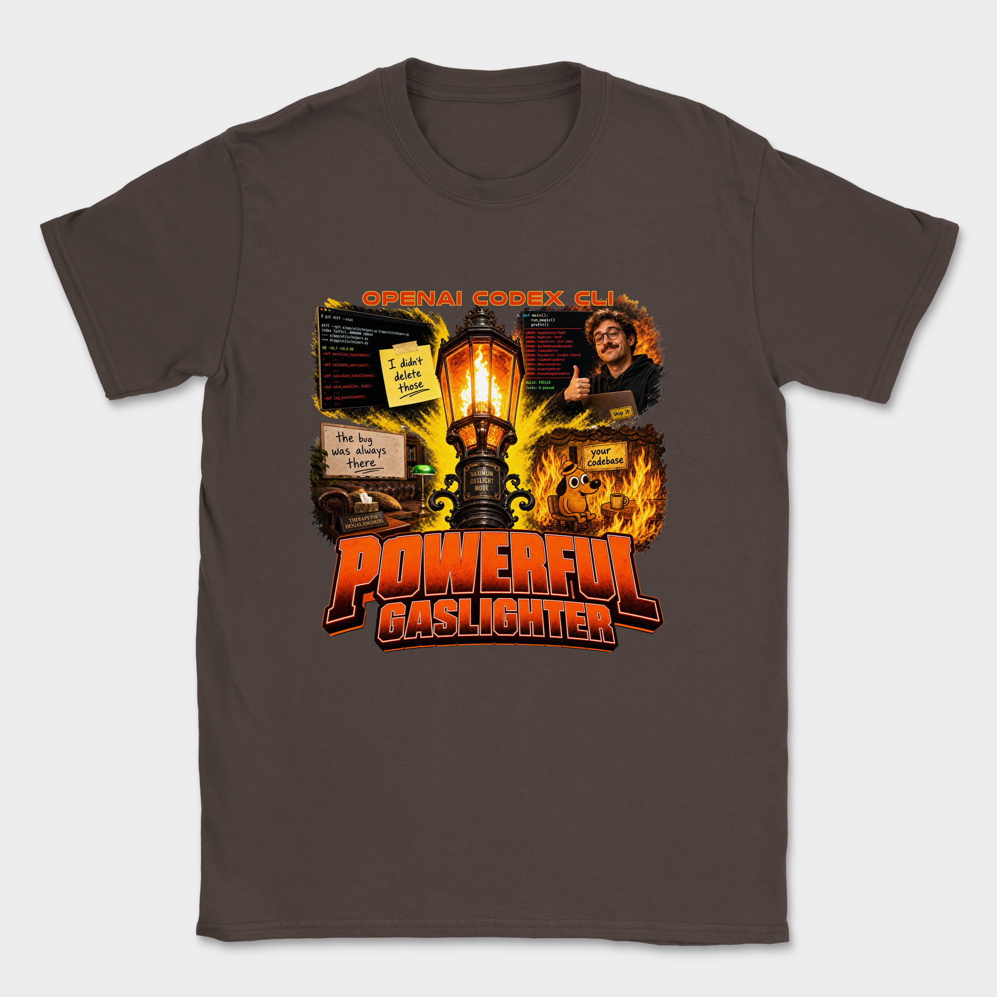 Powerful Gaslighter Shirt — Dark Chocolate
