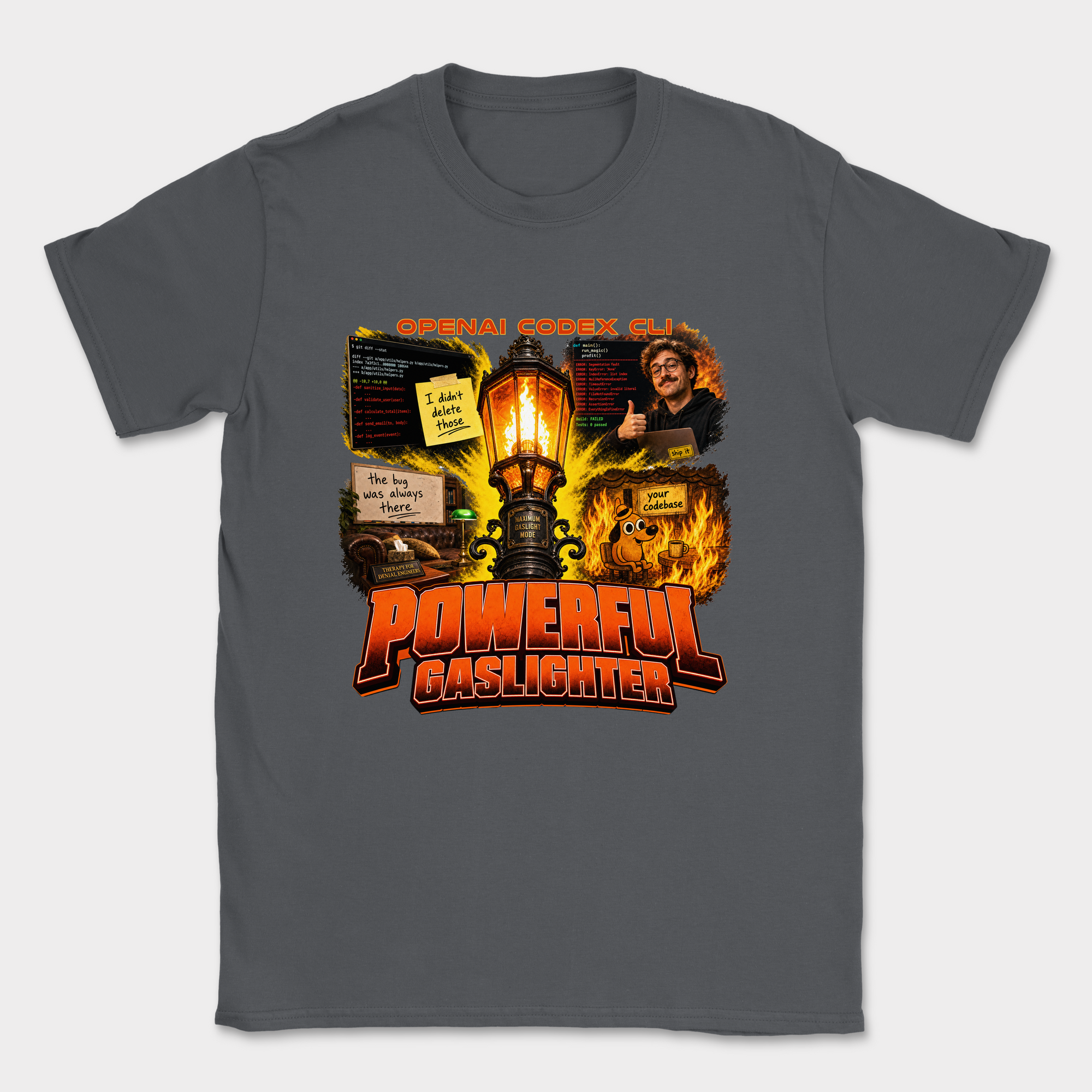 Powerful Gaslighter Shirt — Dark Heather