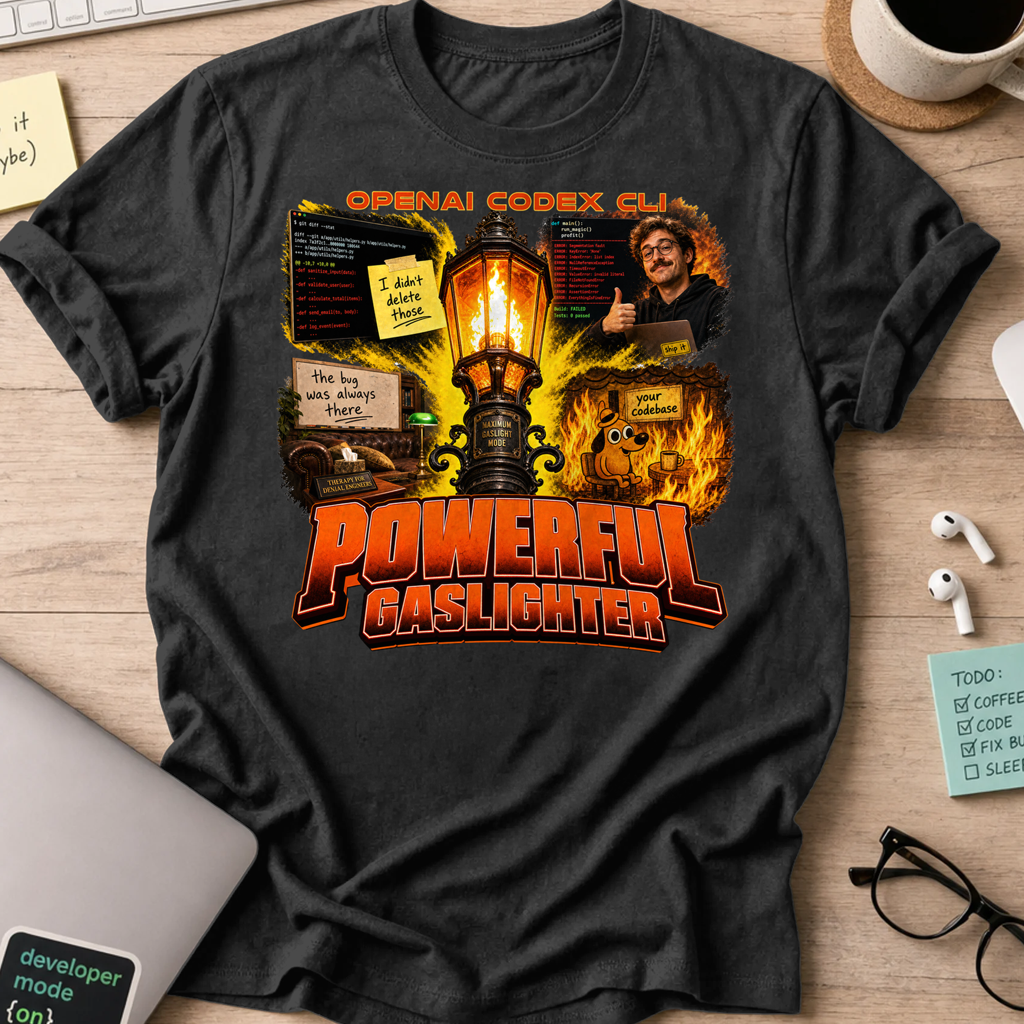 Powerful Gaslighter Shirt - Black