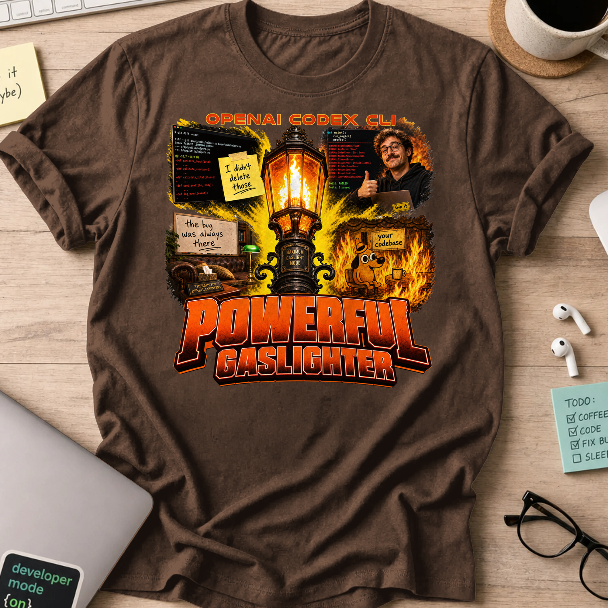 Powerful Gaslighter Shirt - Dark Chocolate