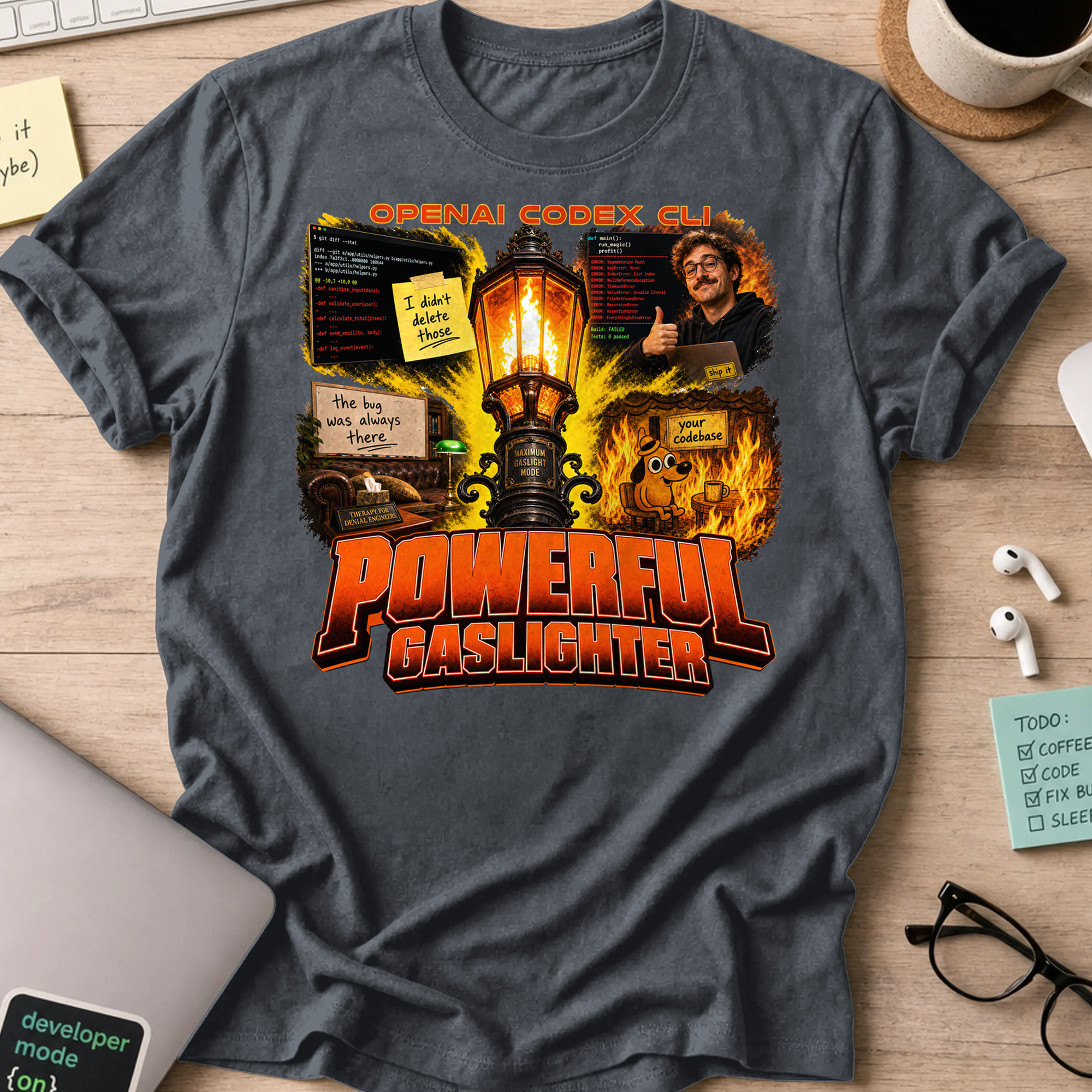 Powerful Gaslighter Shirt - Dark Heather