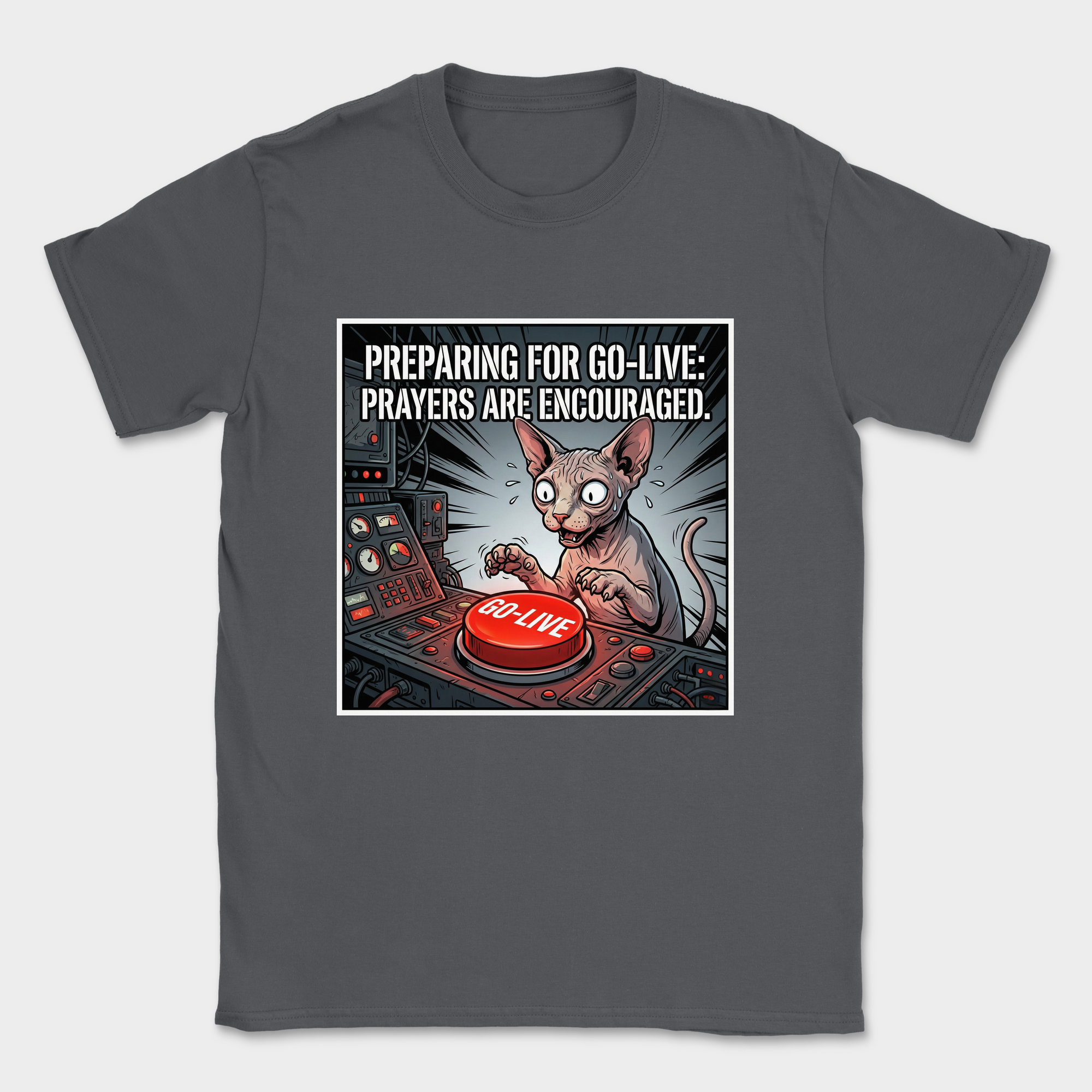 preparing for go-live shirt — Dark Heather Grey