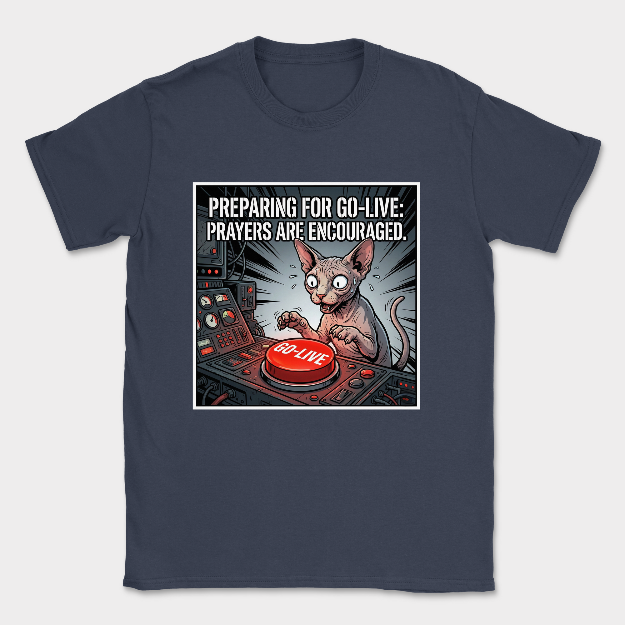 preparing for go-live shirt — Navy