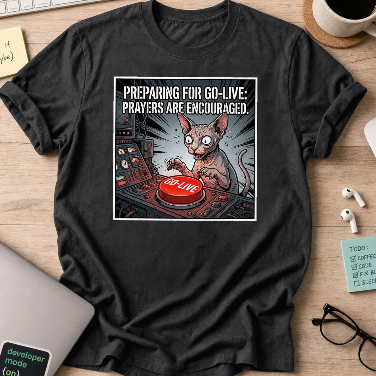 preparing for go-live shirt - Black