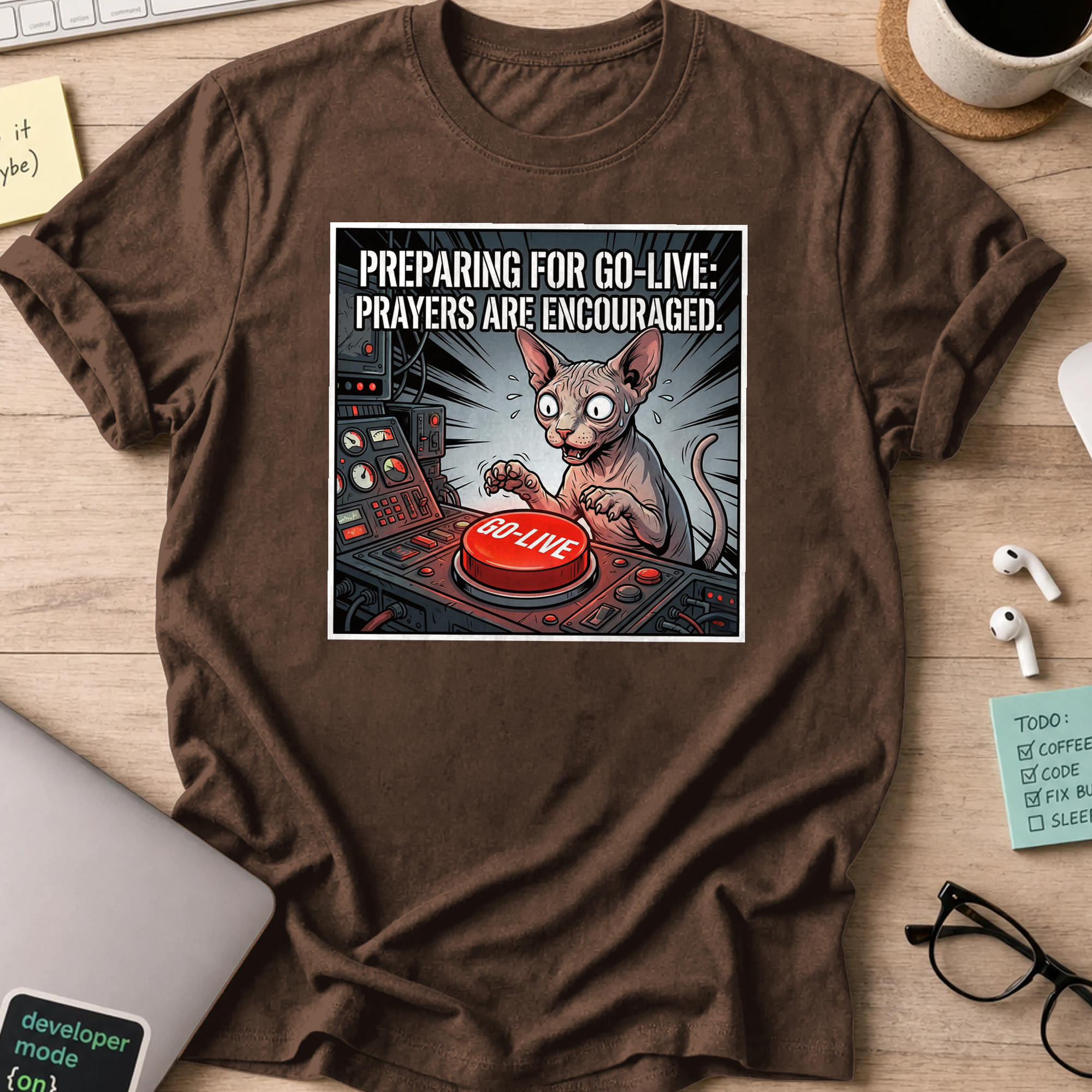 preparing for go-live shirt - Dark Chocolate