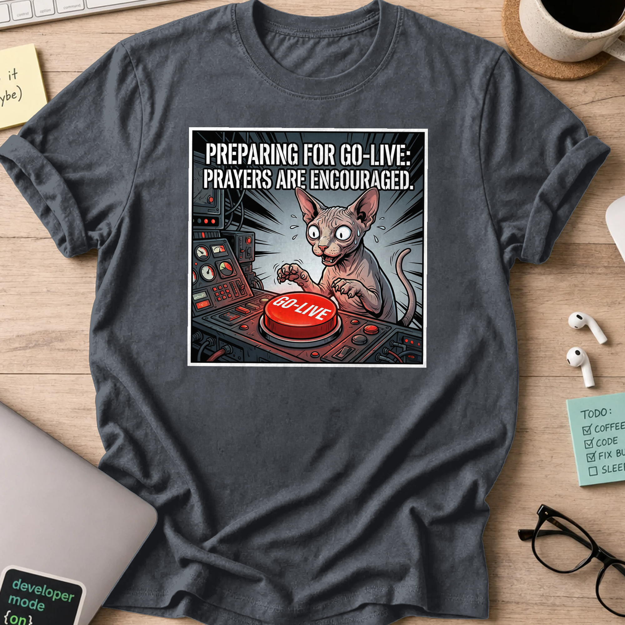 preparing for go-live shirt - Dark Heather