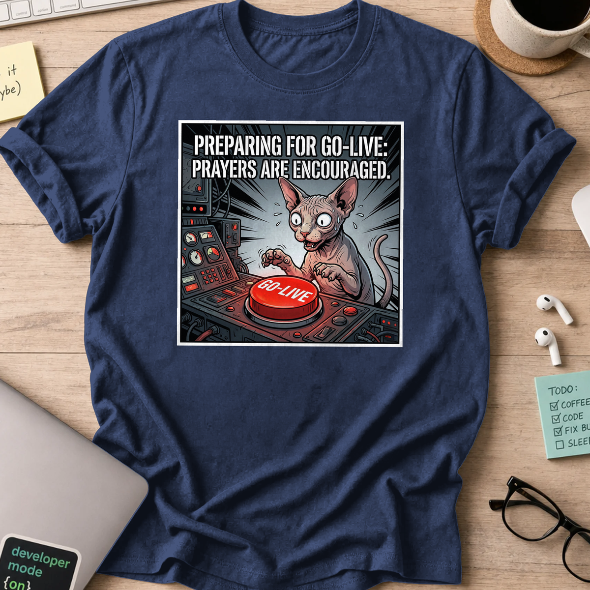 preparing for go-live shirt - Navy
