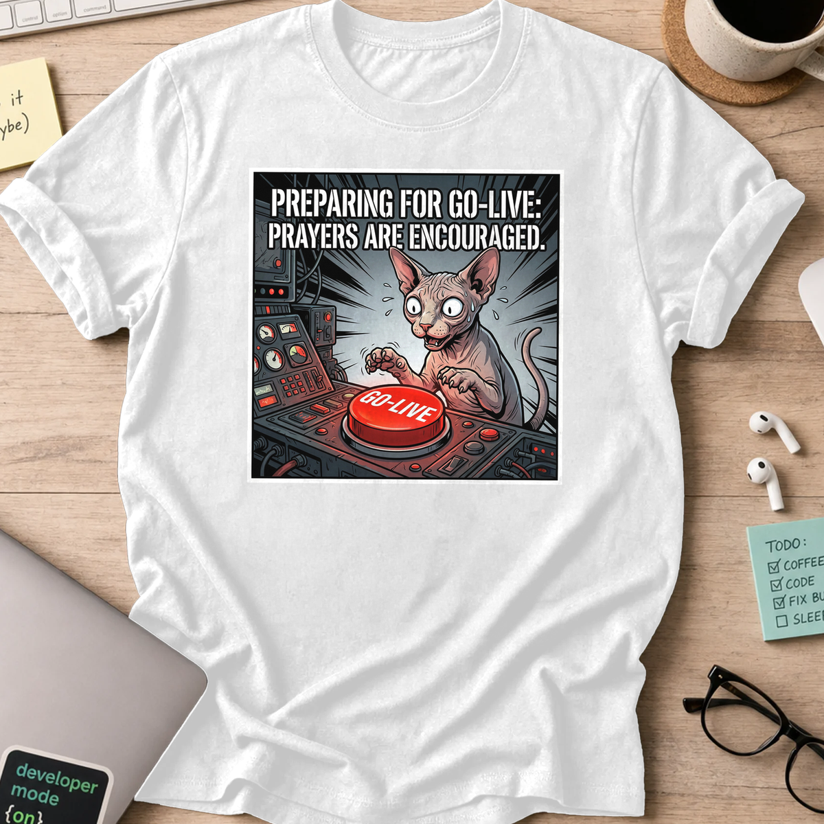 preparing for go-live shirt - White