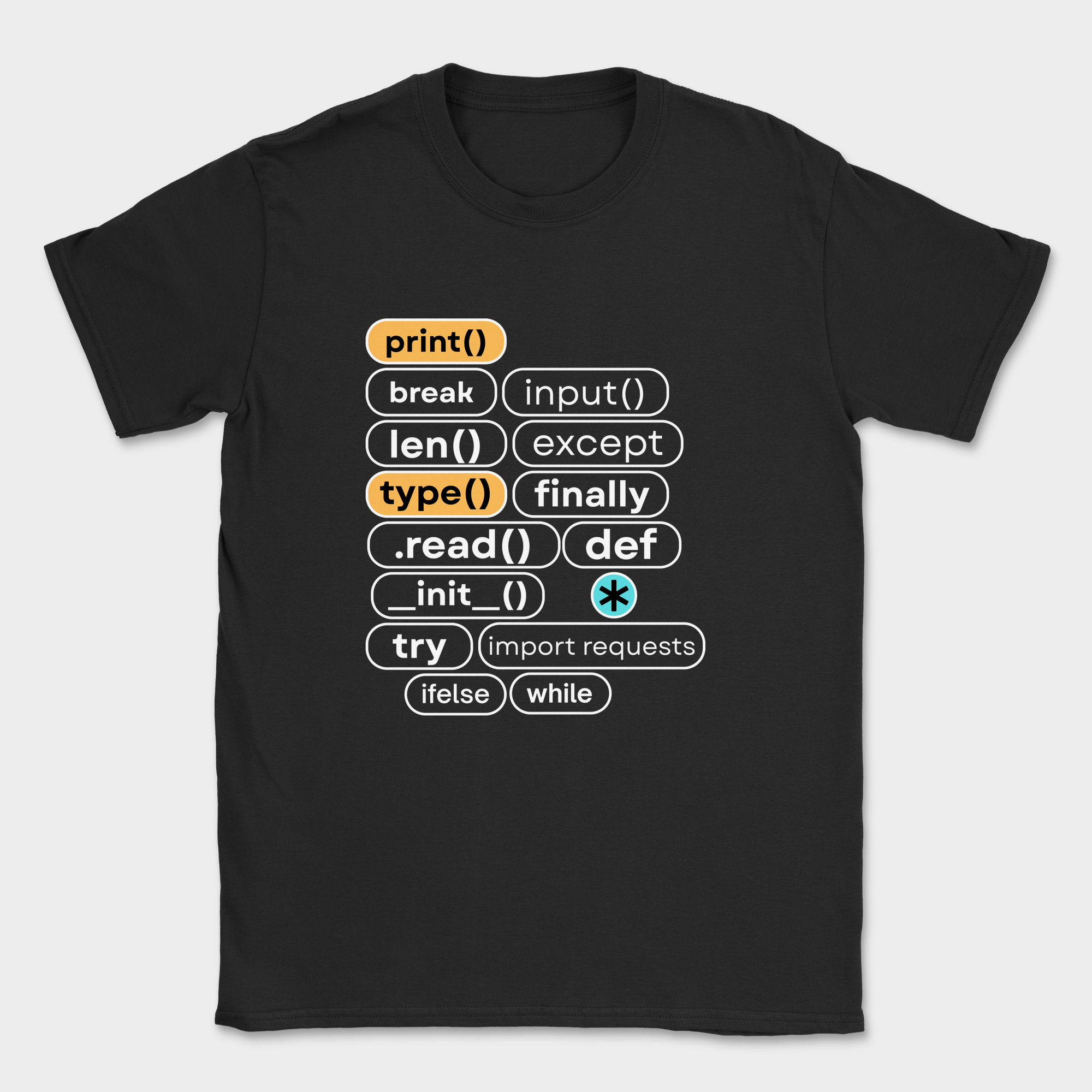print break input shirt — Black