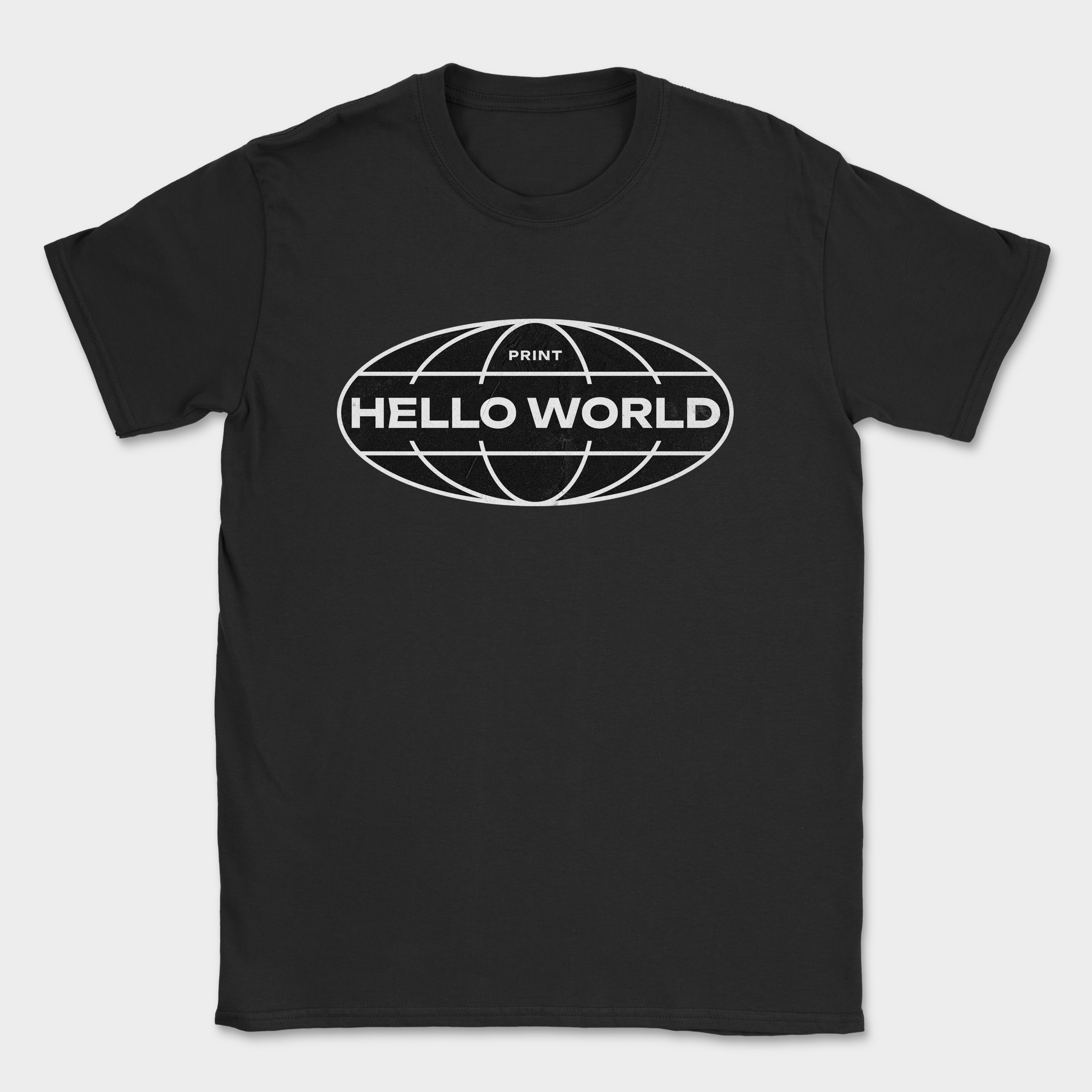 print hello world street shirt — Black