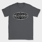 print hello world street shirt — Dark Heather Grey