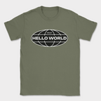 print hello world street shirt — Military Green