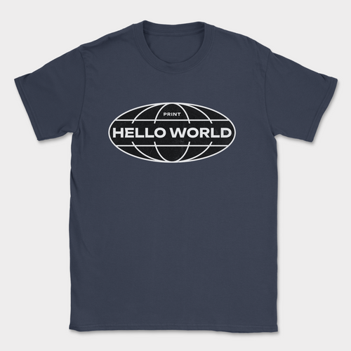 print hello world street shirt — Navy