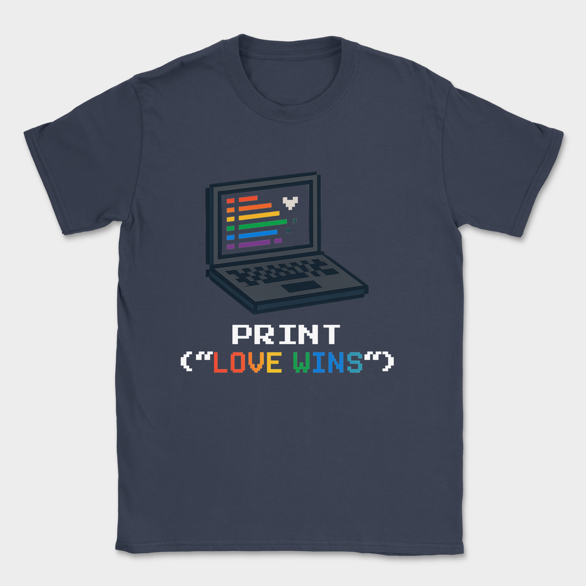 print LOVE WINS shirt — Navy