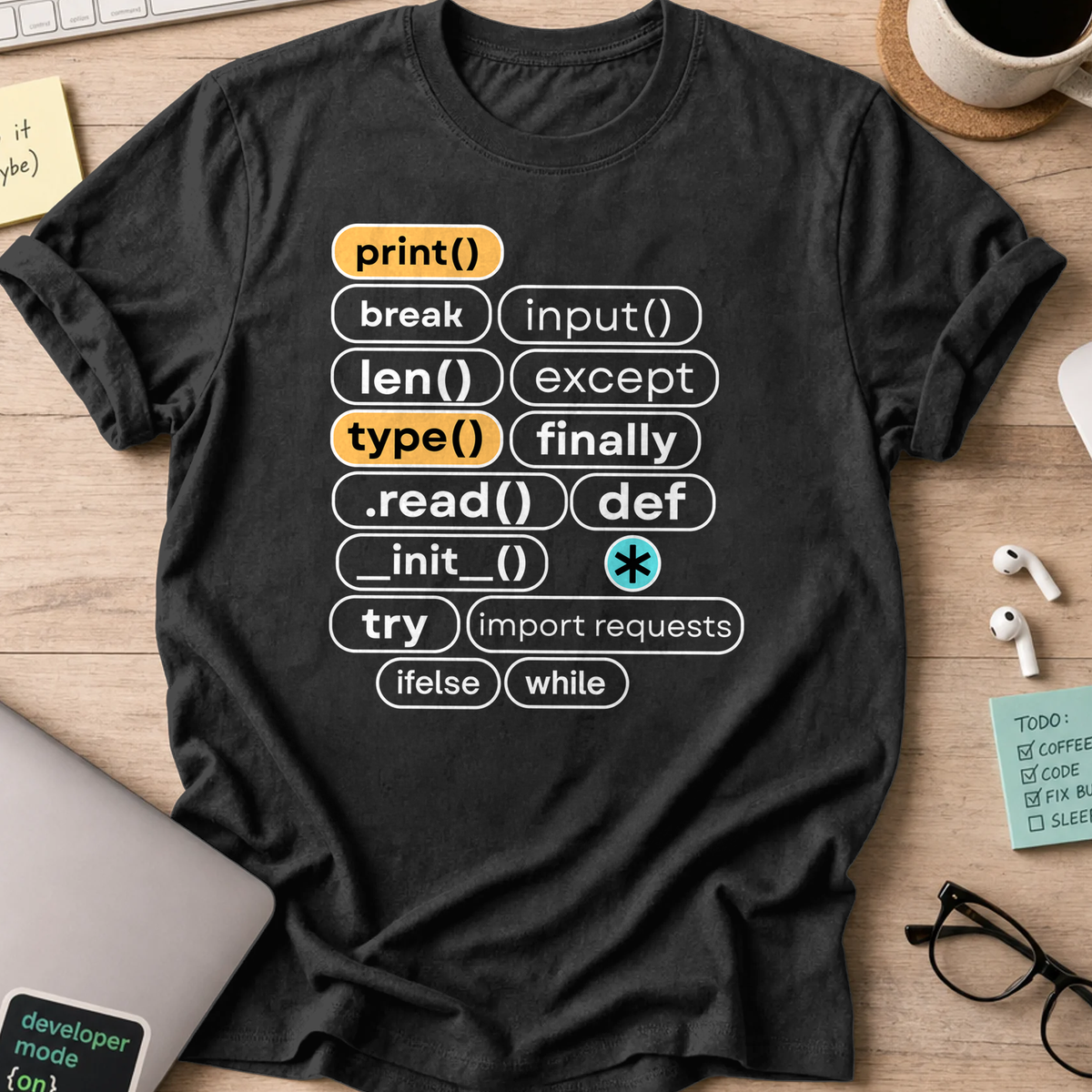 print break input shirt - Black