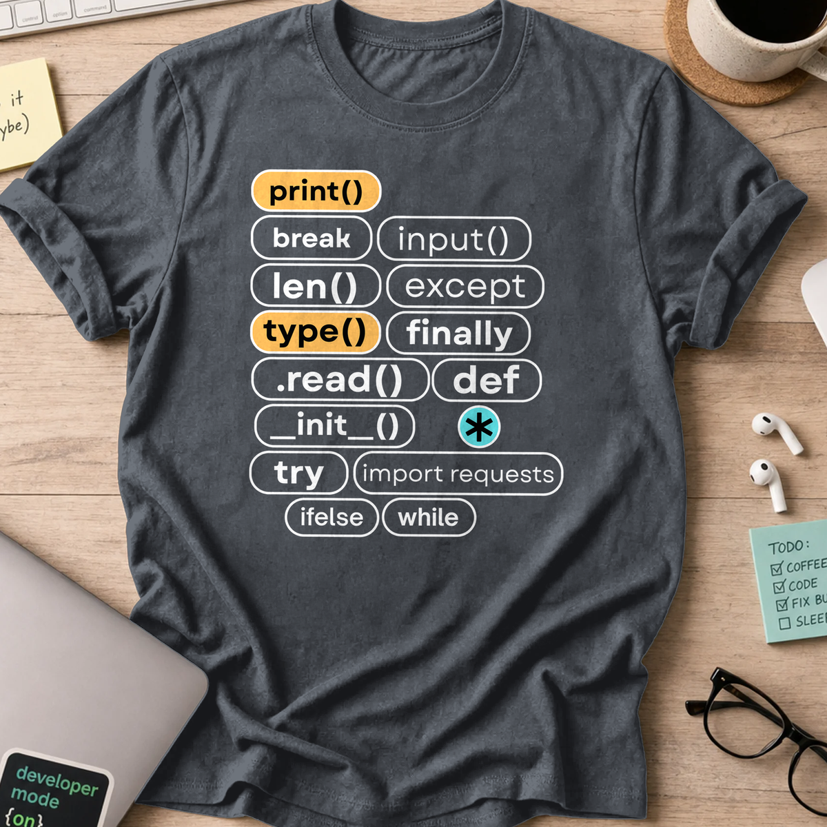 print break input shirt - Dark Heather