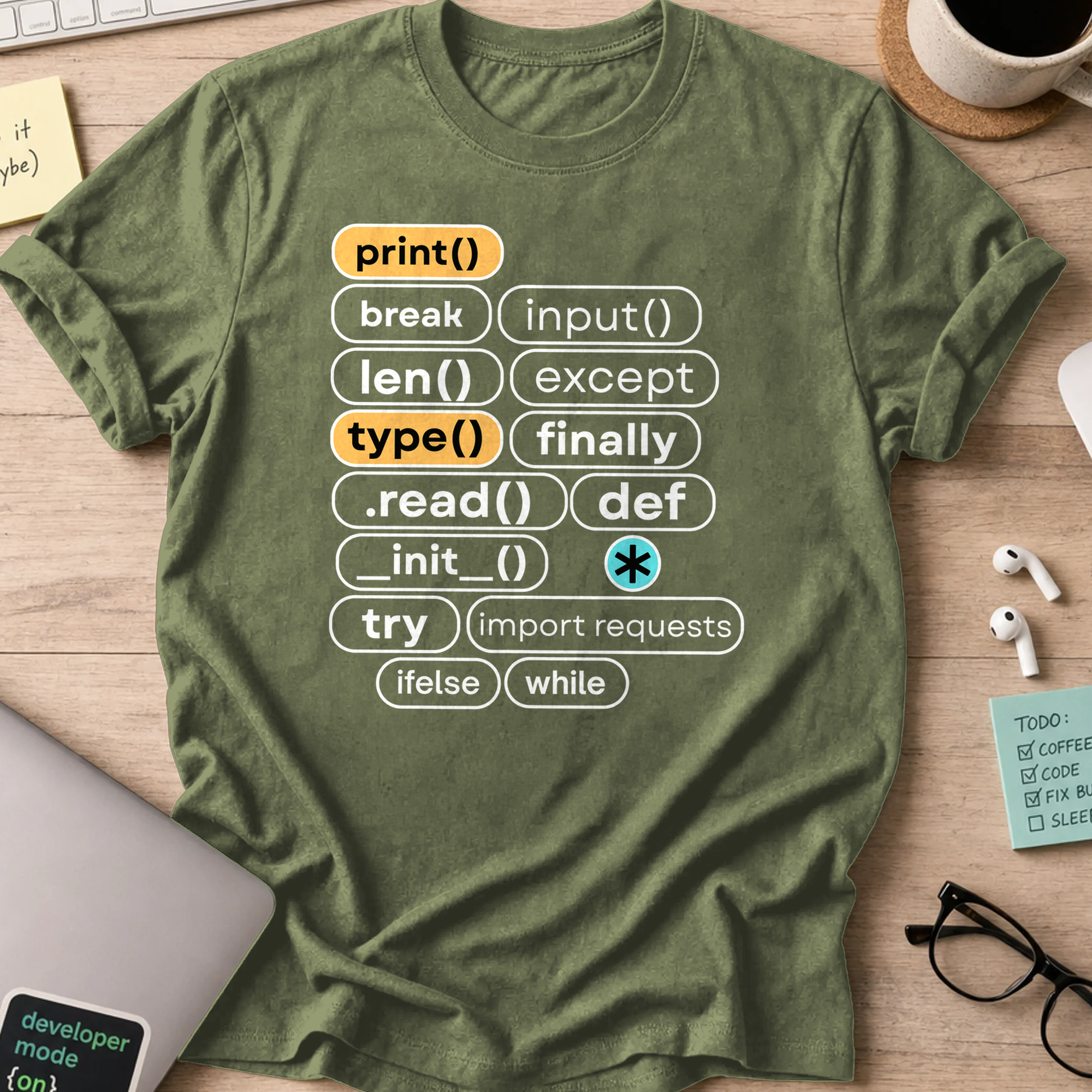 print break input shirt - Military Green