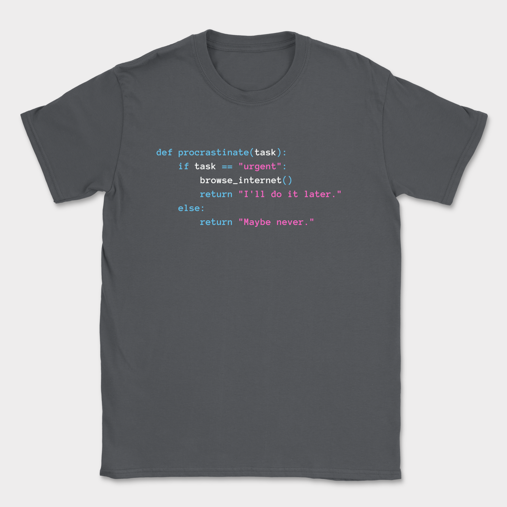 procrastinate(task) shirt — Dark Heather Grey
