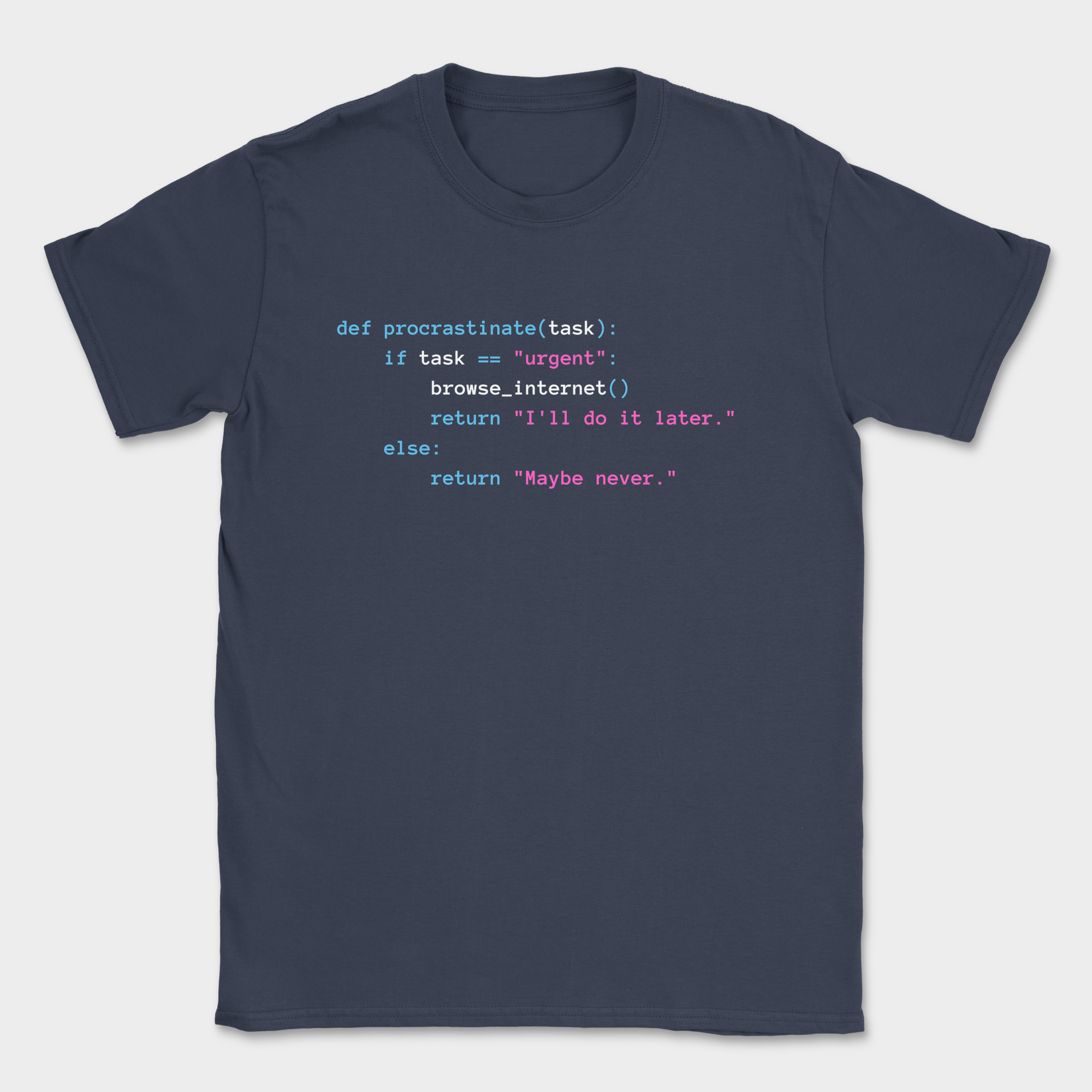 procrastinate(task) shirt — Navy