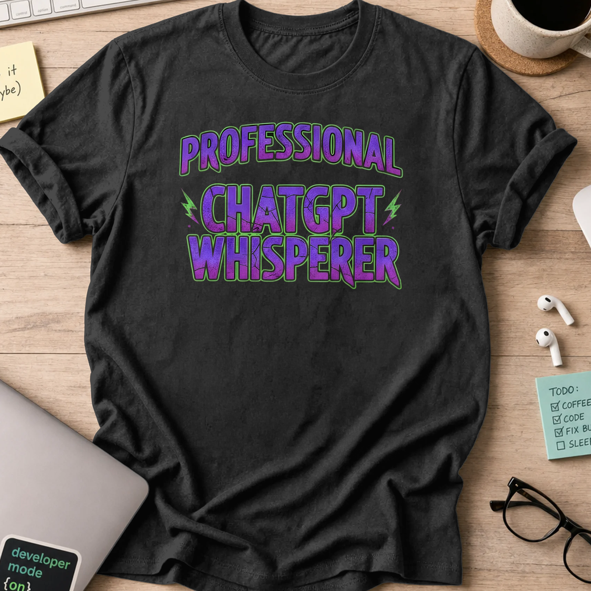 professional chatgpt whisperer shirt - Black