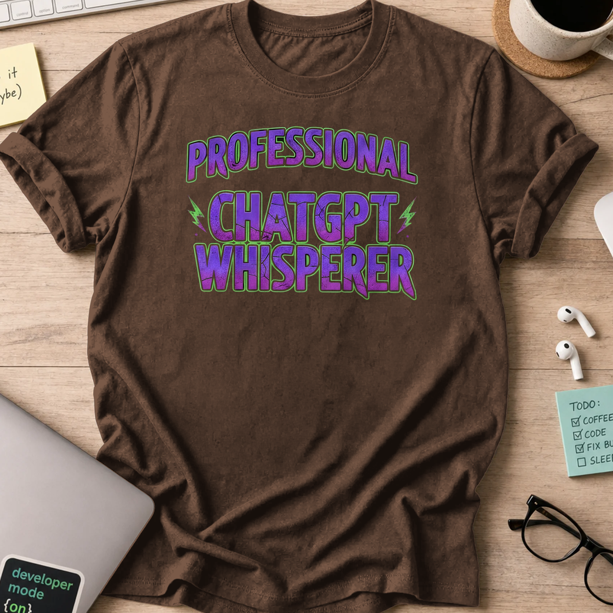professional chatgpt whisperer shirt - Dark Chocolate