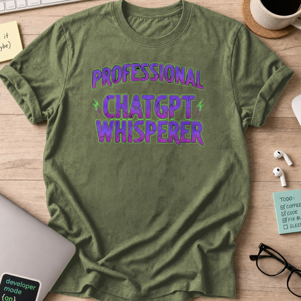 professional chatgpt whisperer shirt - Military Green
