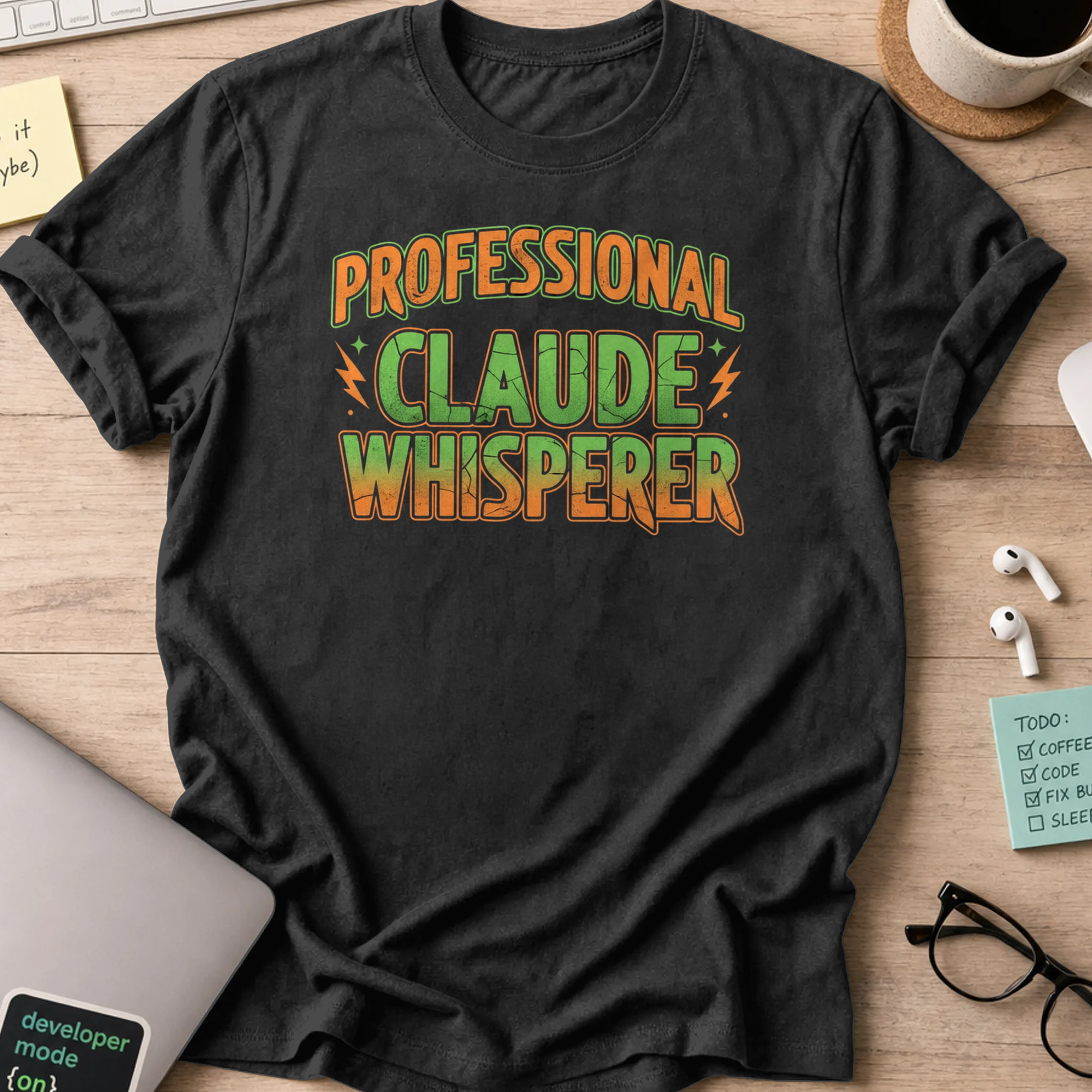 professional claude whisperer shirt - Black