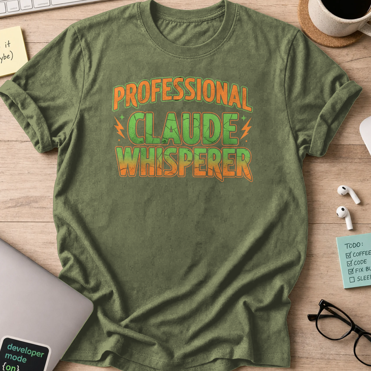 professional claude whisperer shirt - Military Green