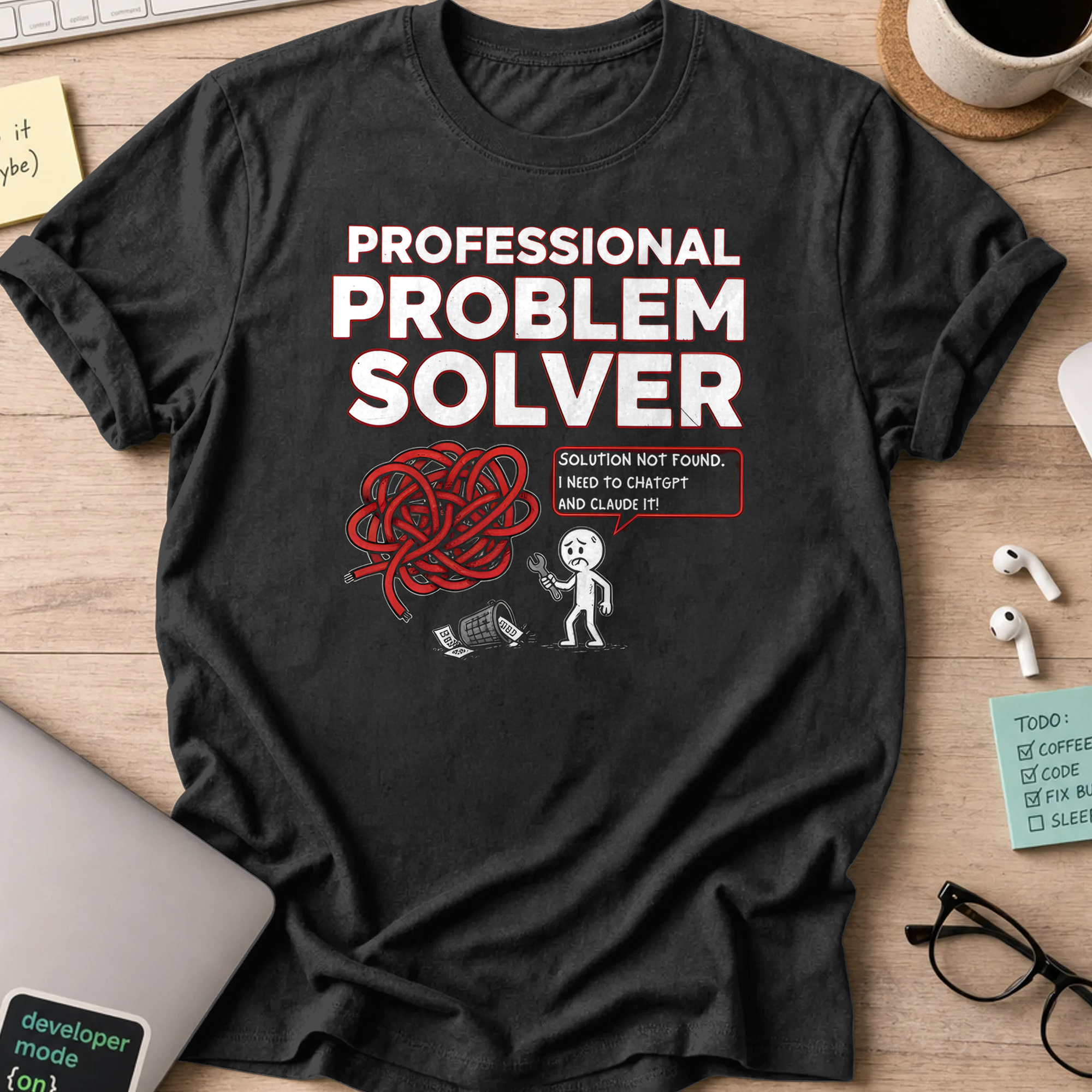 professional problem solver shirt - Black