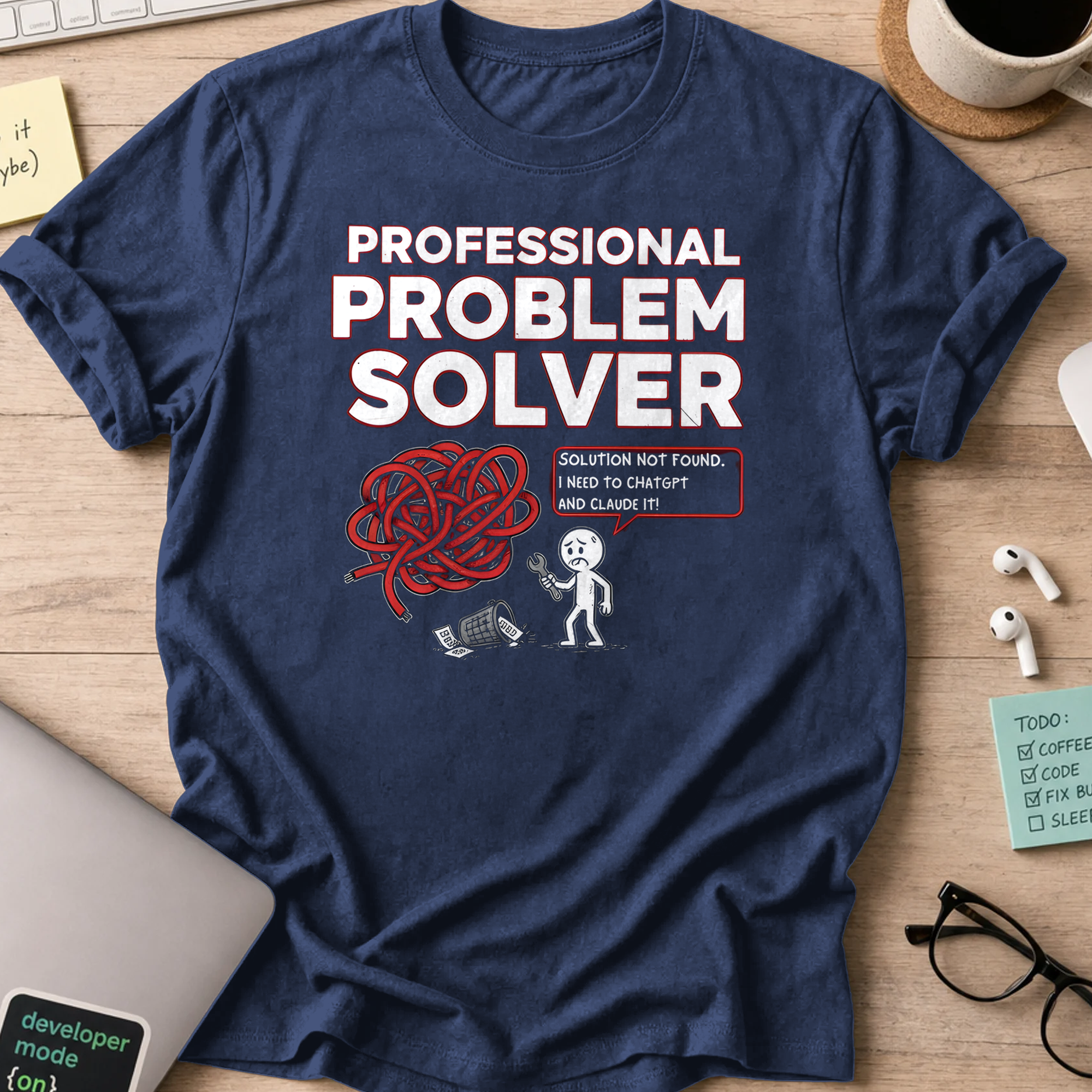 professional problem solver shirt - Navy