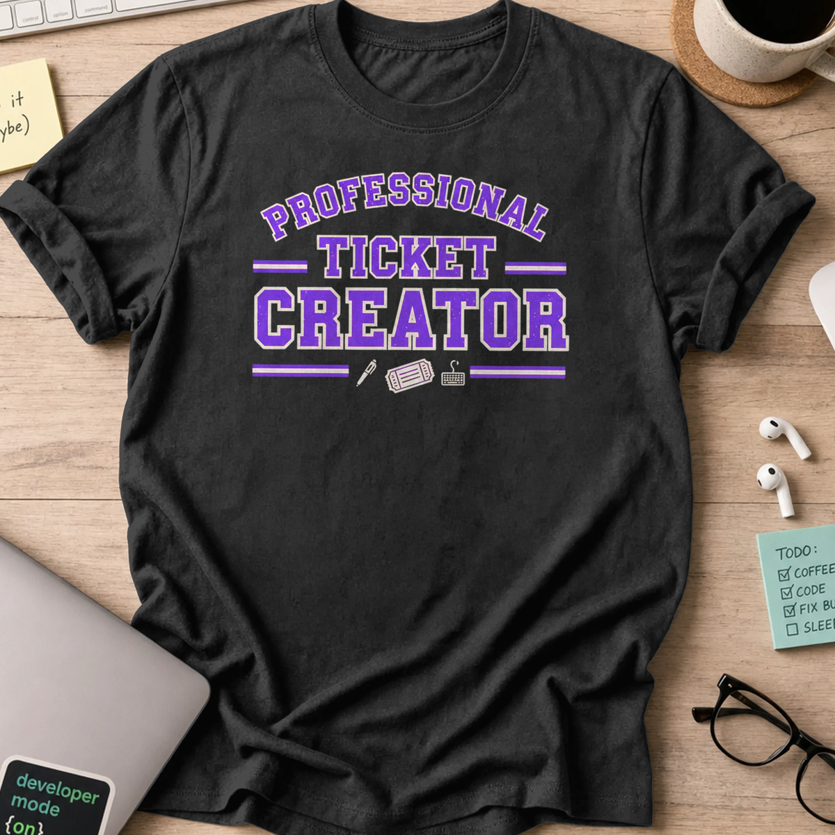 professional ticket creator shirt - Black