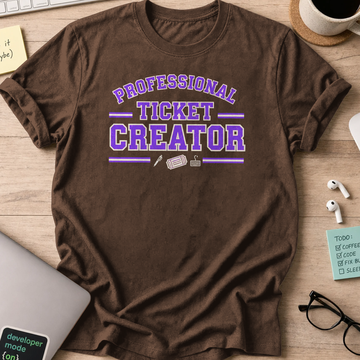 professional ticket creator shirt - Dark Chocolate