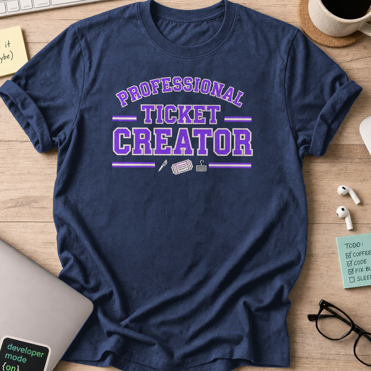 professional ticket creator shirt - Navy