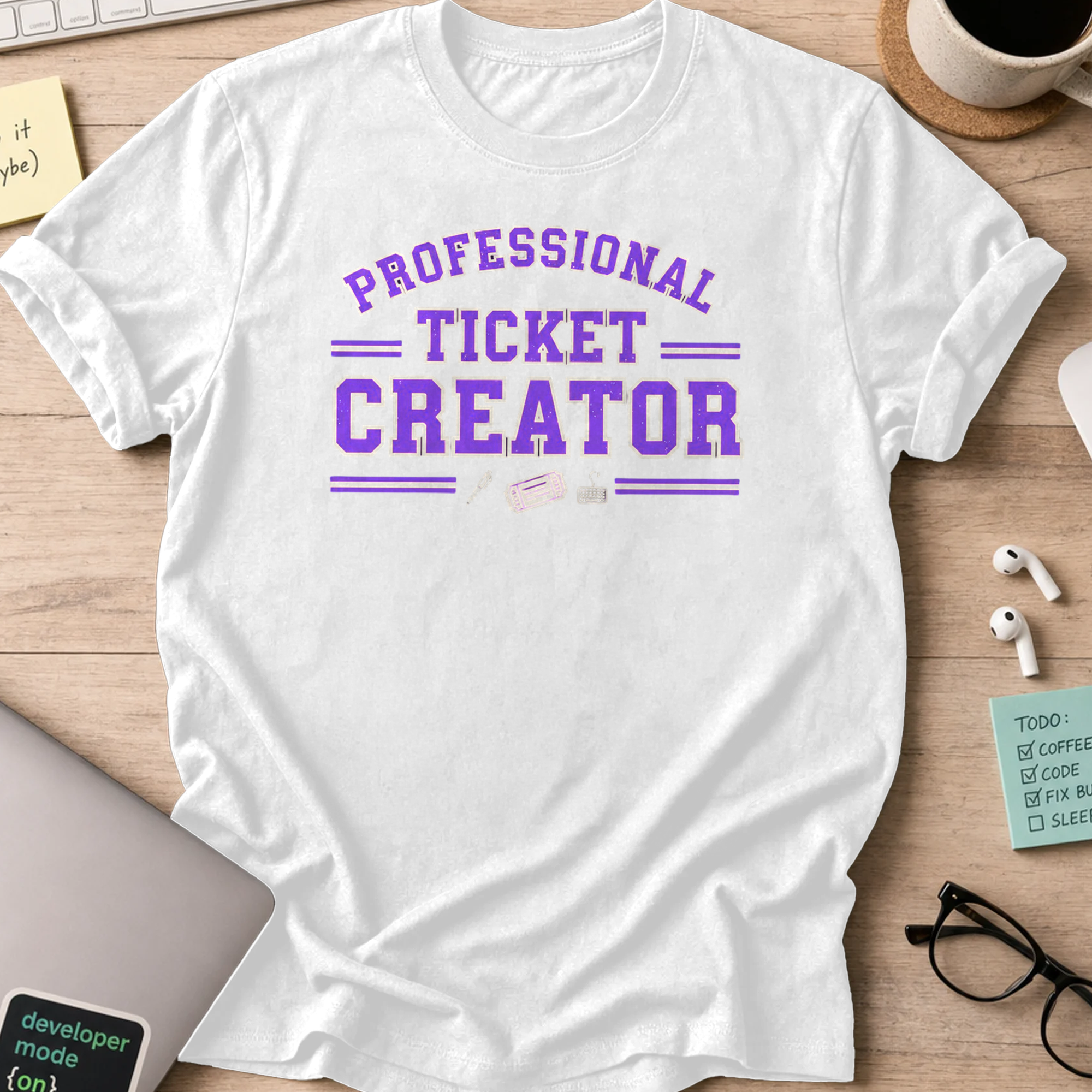 professional ticket creator shirt - White
