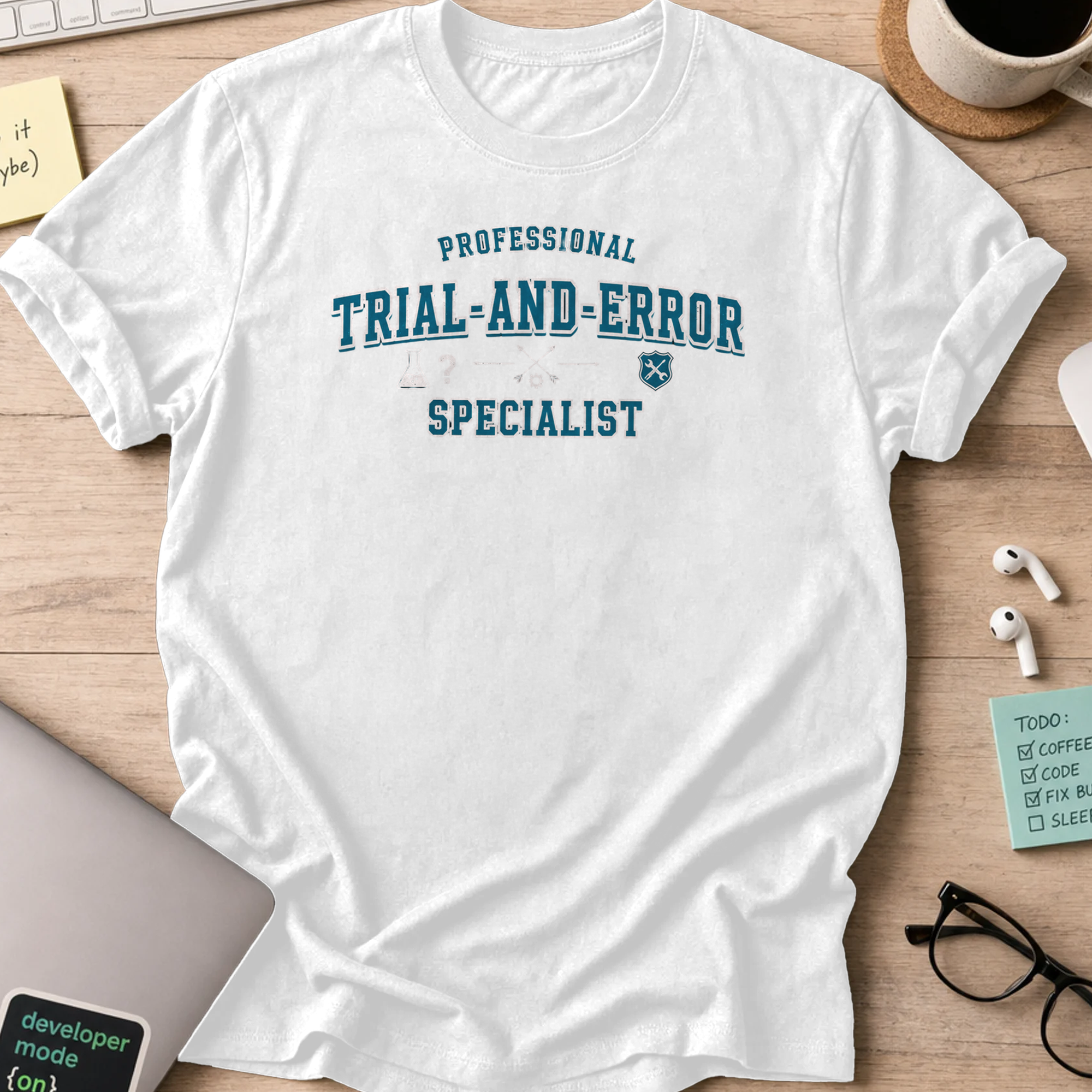 professional trial and error specialist shirt - White