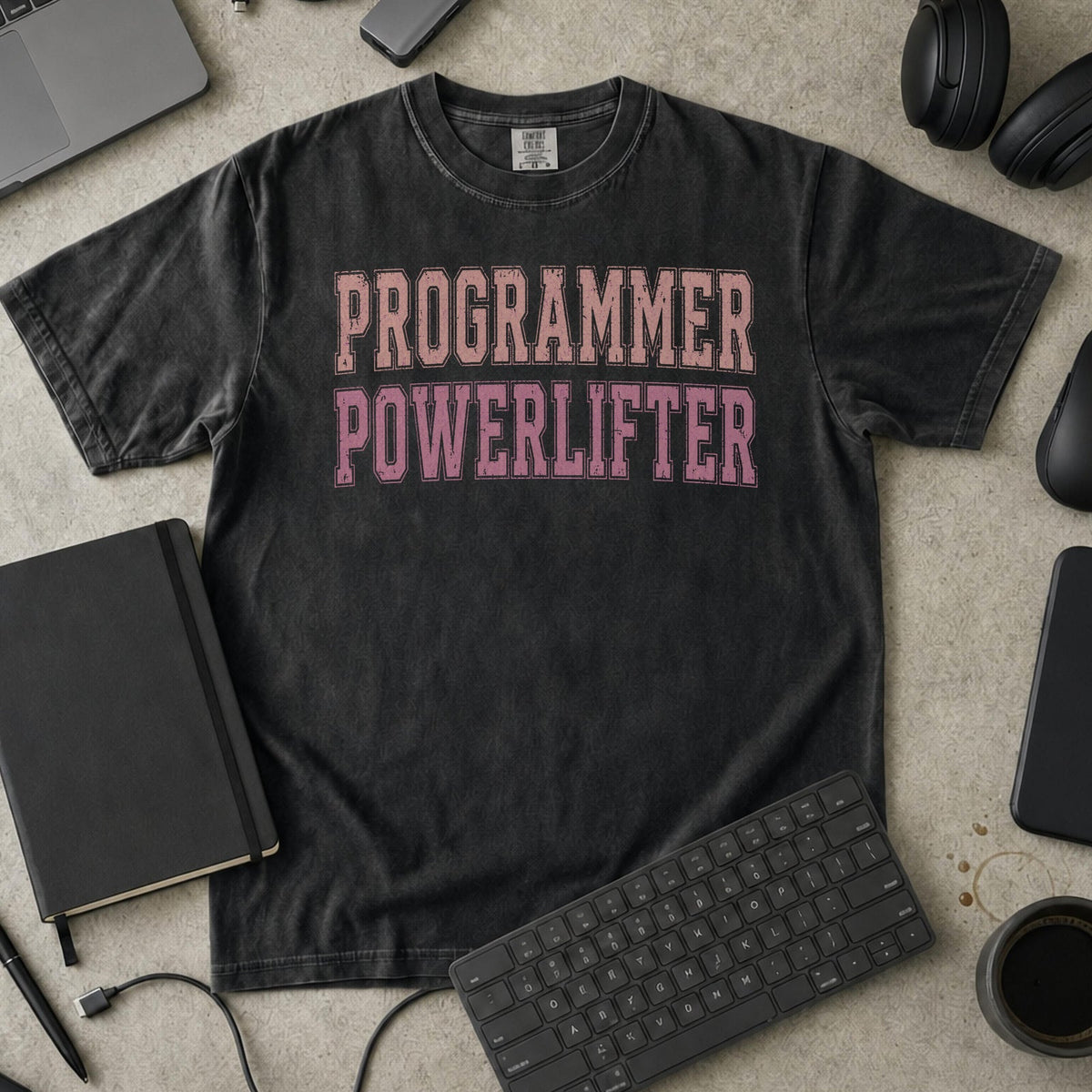 Programmer Powerlifter Premium Shirt — black Premium Shirt mock-up