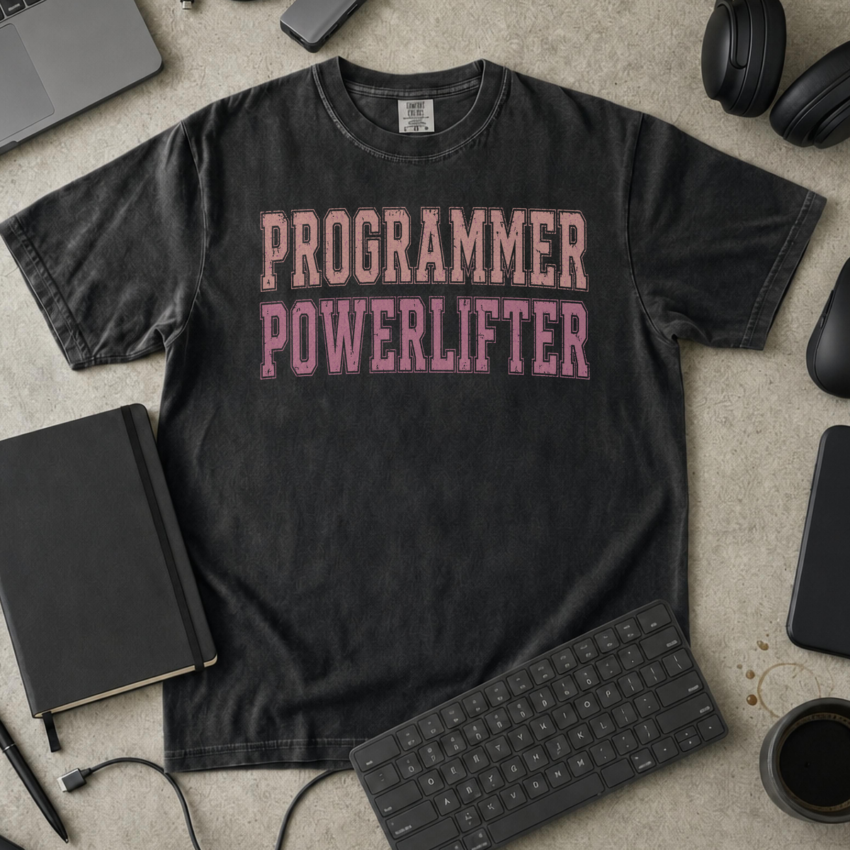 Programmer Powerlifter Premium Shirt — black Premium Shirt mock-up
