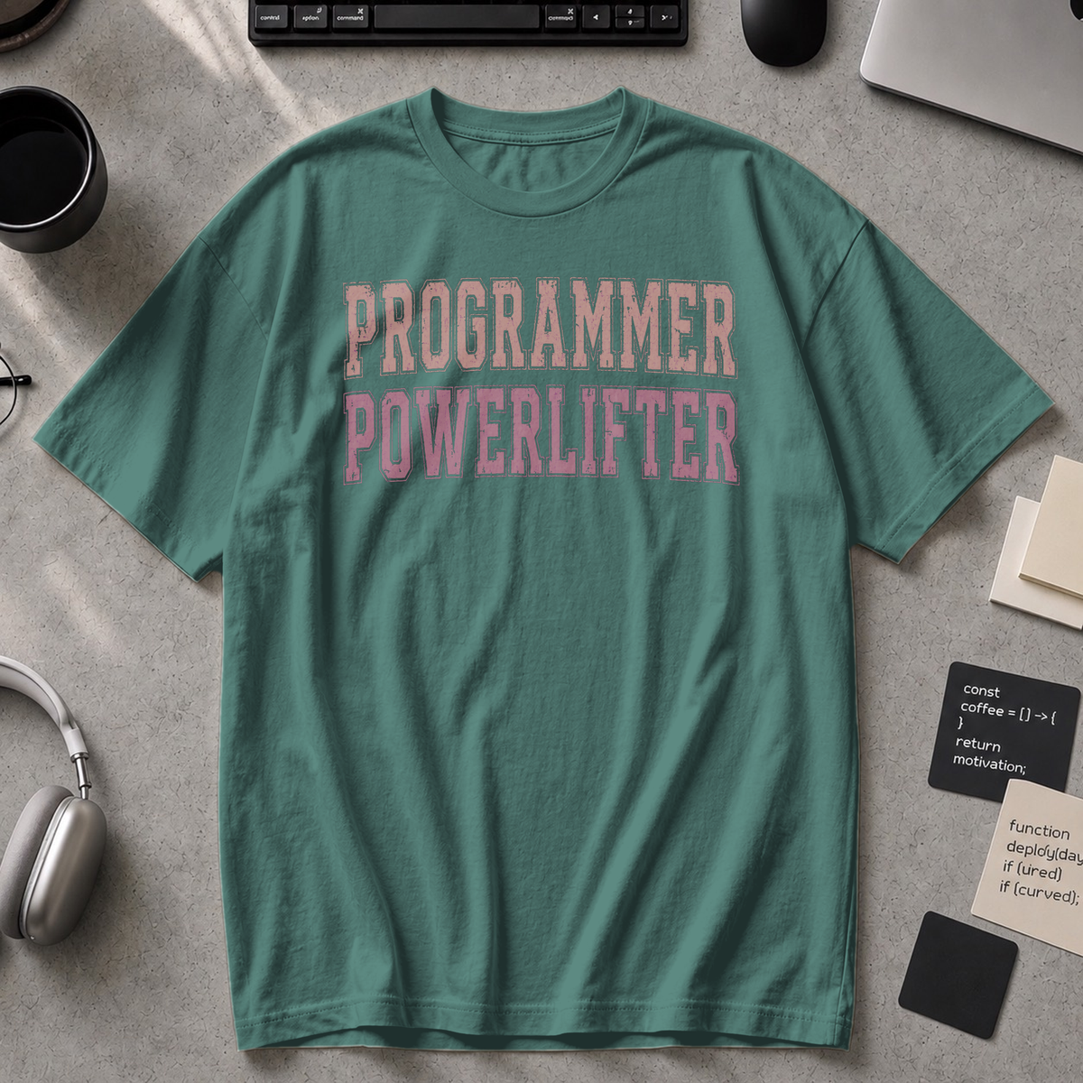 Programmer Powerlifter Premium Shirt - Blue Spruce