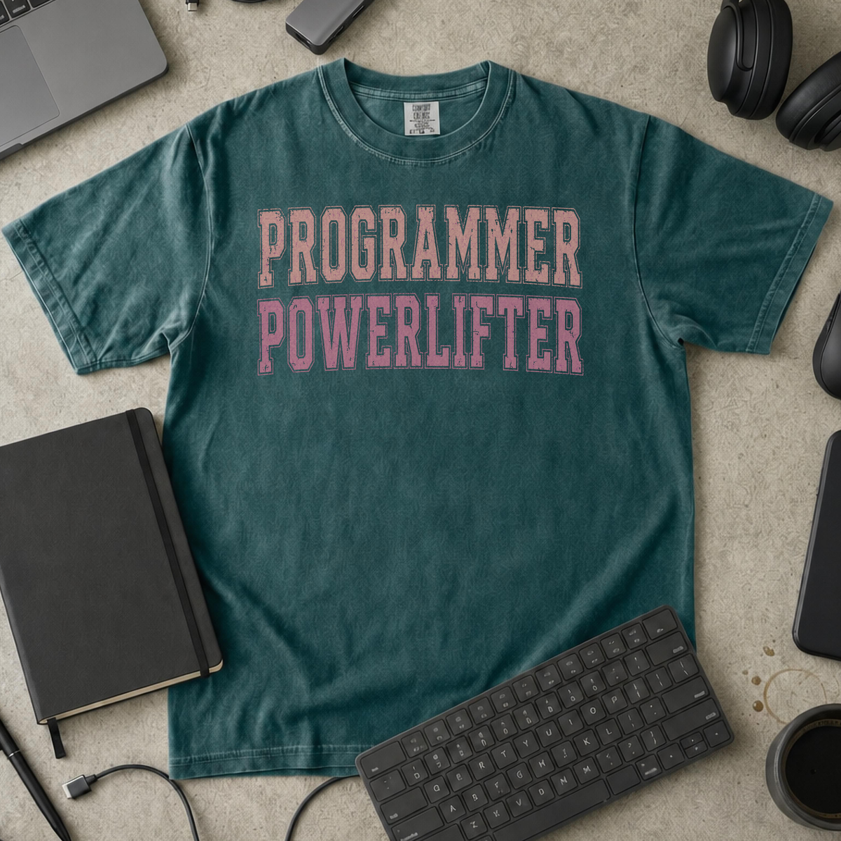 Programmer Powerlifter Premium Shirt — blue spruce Premium Shirt mock-up