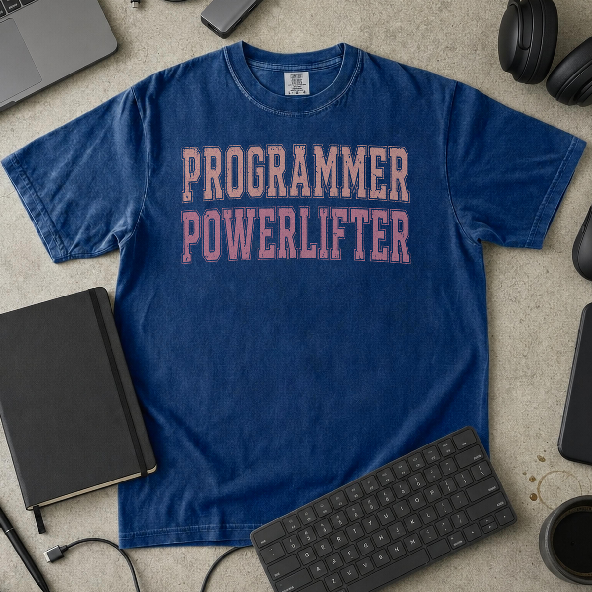 Programmer Powerlifter Premium Shirt — true navy Premium Shirt mock-up