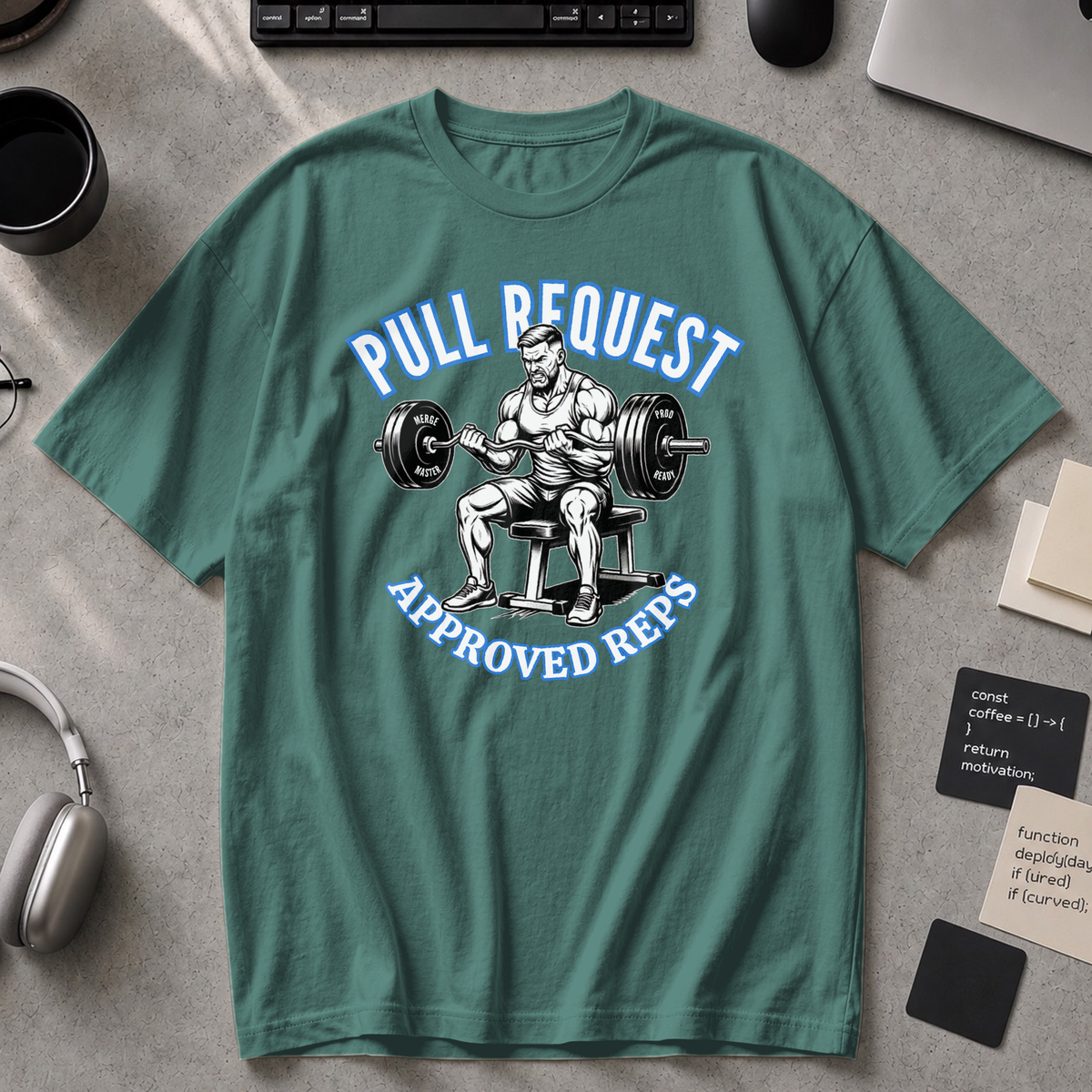 Pull Request Approved Reps Premium Shirt - Blue Spruce