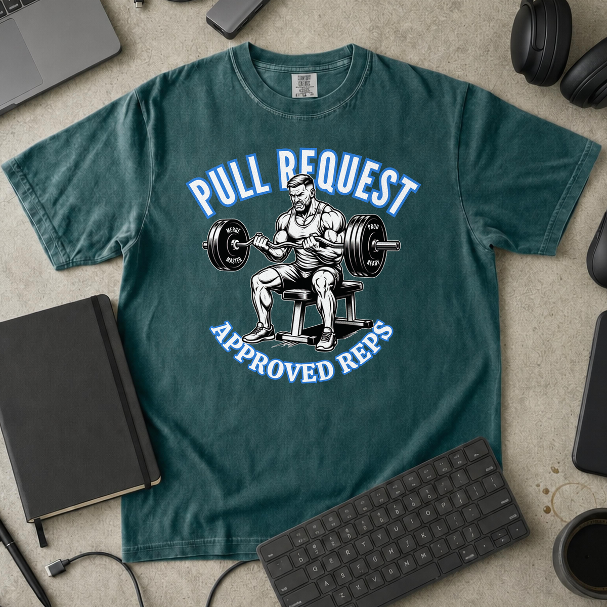 Pull Request Approved Reps Premium Shirt — blue spruce Premium Shirt mock-up
