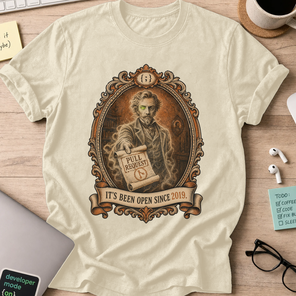 Pull Request Open Since 2019 Shirt — Natural storefront mockup