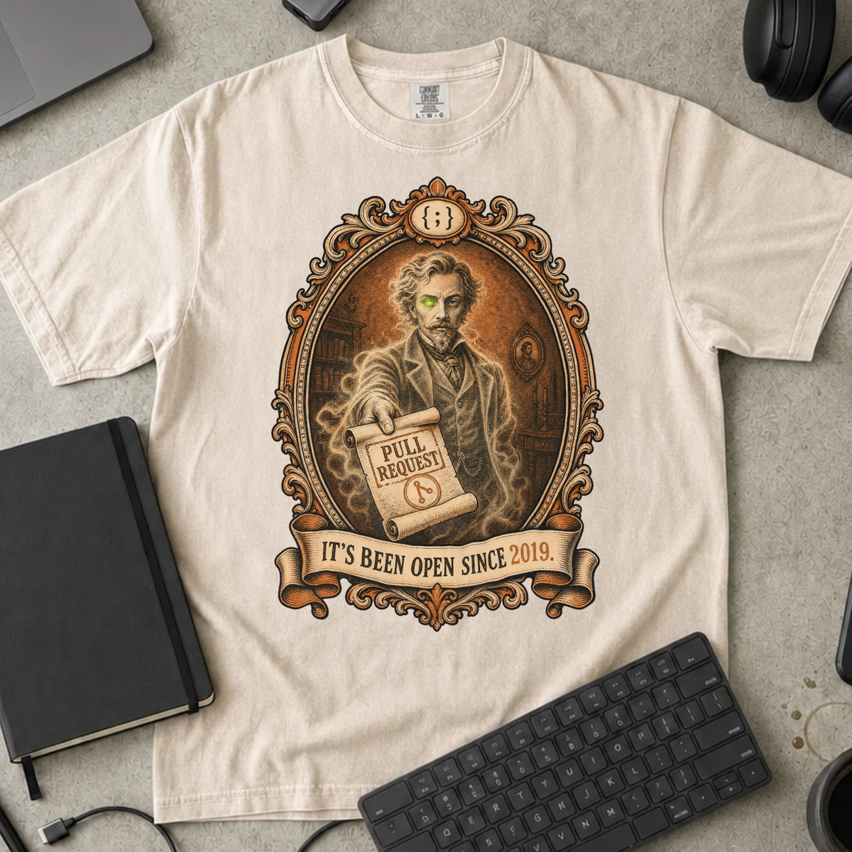 Pull Request Open Since 2019 Shirt — Ivory Comfort Colors 1717 flat lay