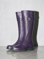 Women's mid-tube rider boots - Purple Premium Leather Finish Shoe Angle