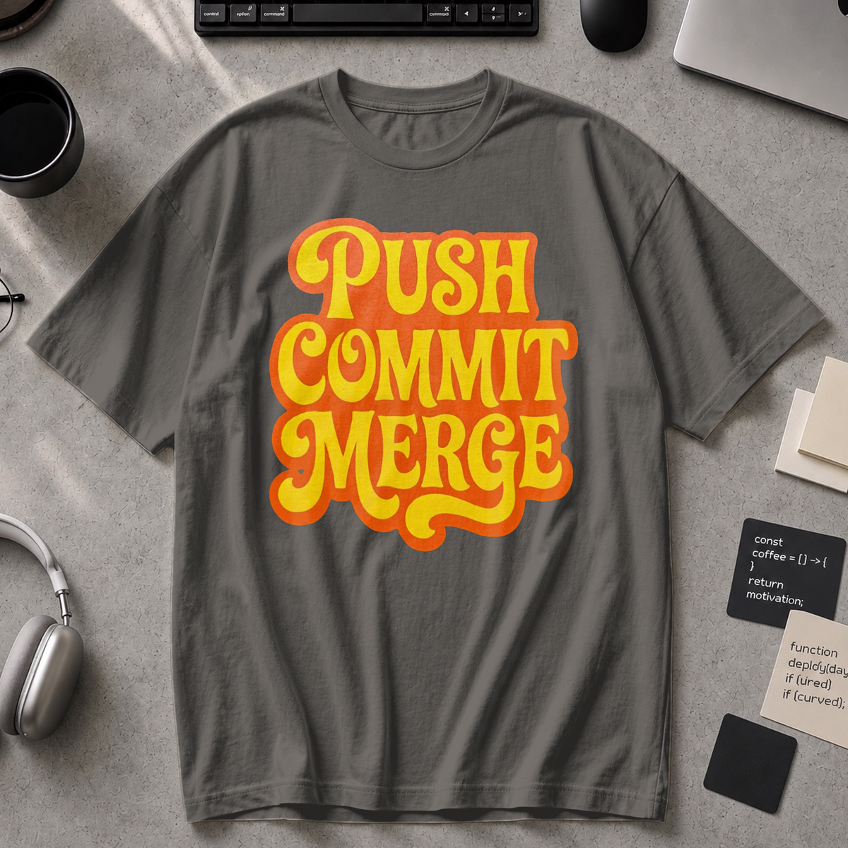 Push Commit Merge Premium Shirt - Pepper
