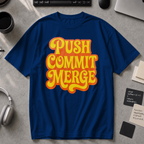 Push Commit Merge Premium Shirt - True Navy