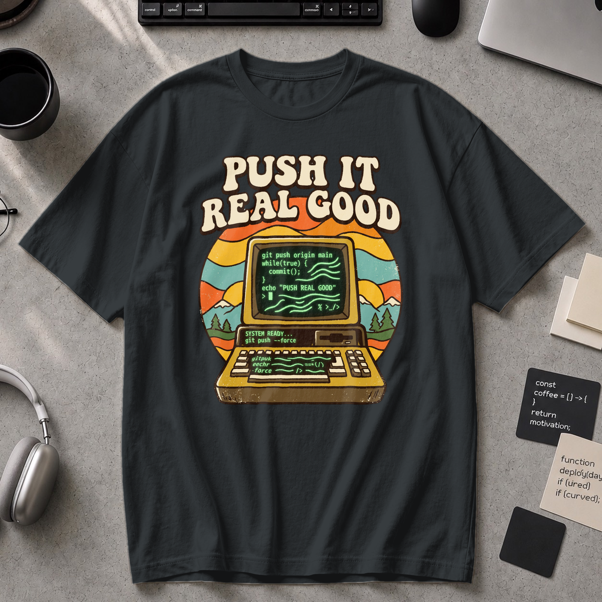 Push It Real Good Git Premium Shirt - Black