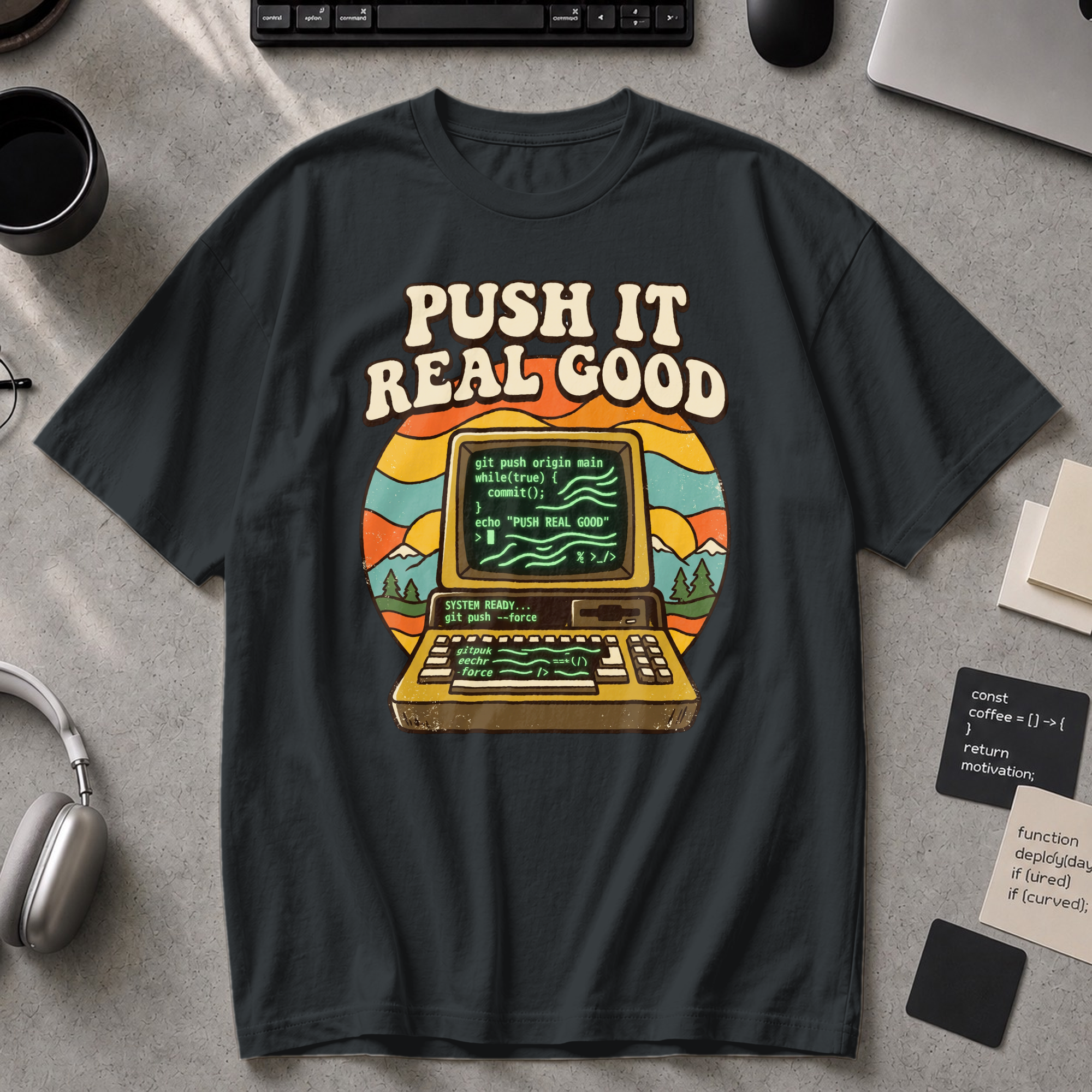 Push It Real Good Git Premium Shirt - Black